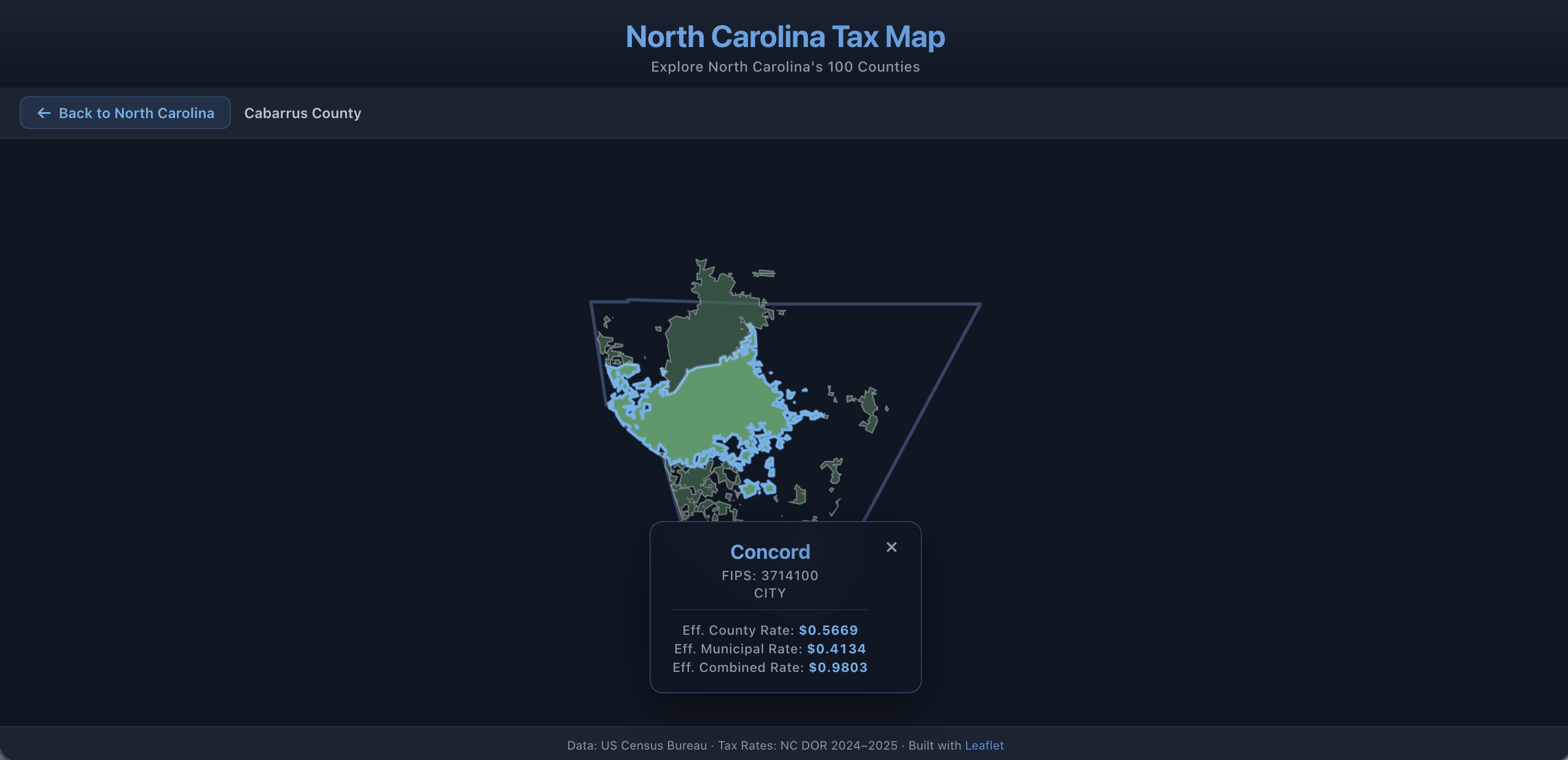NC Tax Map Additional Detail